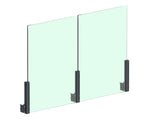 Aluminium Post Set 56×60 - 0.5m, Side Mounting with Covers, Intermediate - Anthracite RAL 7016