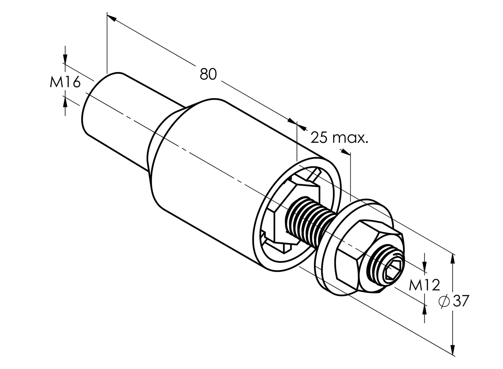 Kotva pro montáž bez tepelného mostu M12/M16