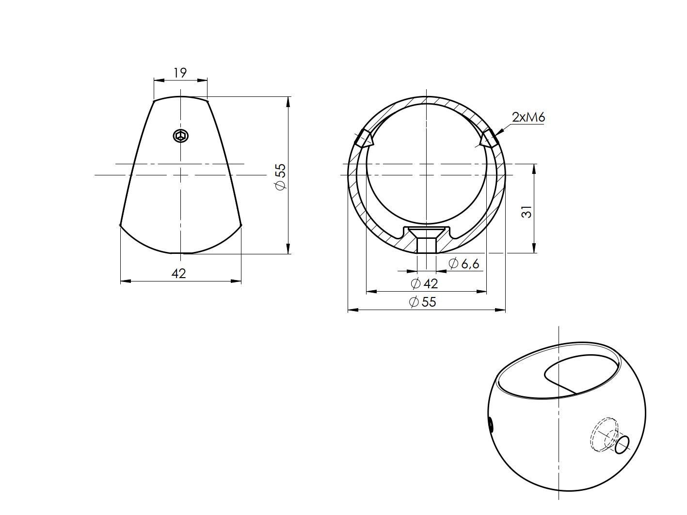 Držák madla - prstenec