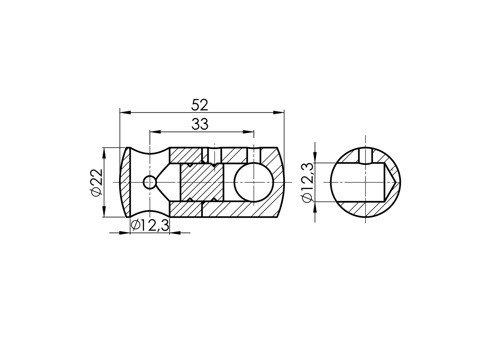 Držák prutů - průběžný