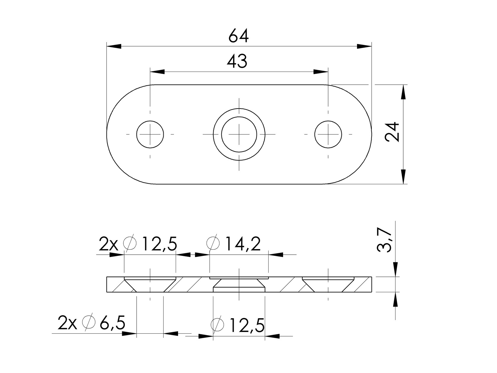 Držák madla JP - vanička