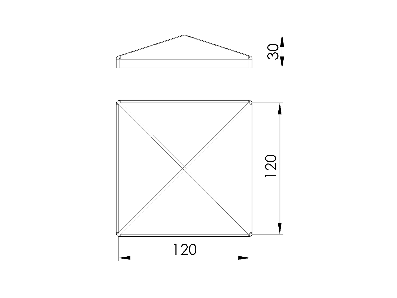 Krytka na stĺpik JP 120x120mm