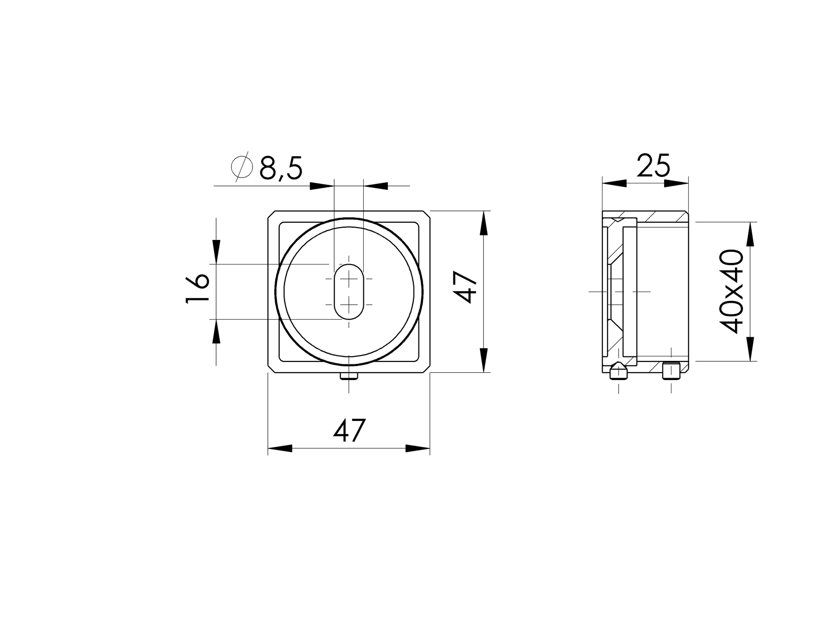 Držák madla - kotvení na zeď
