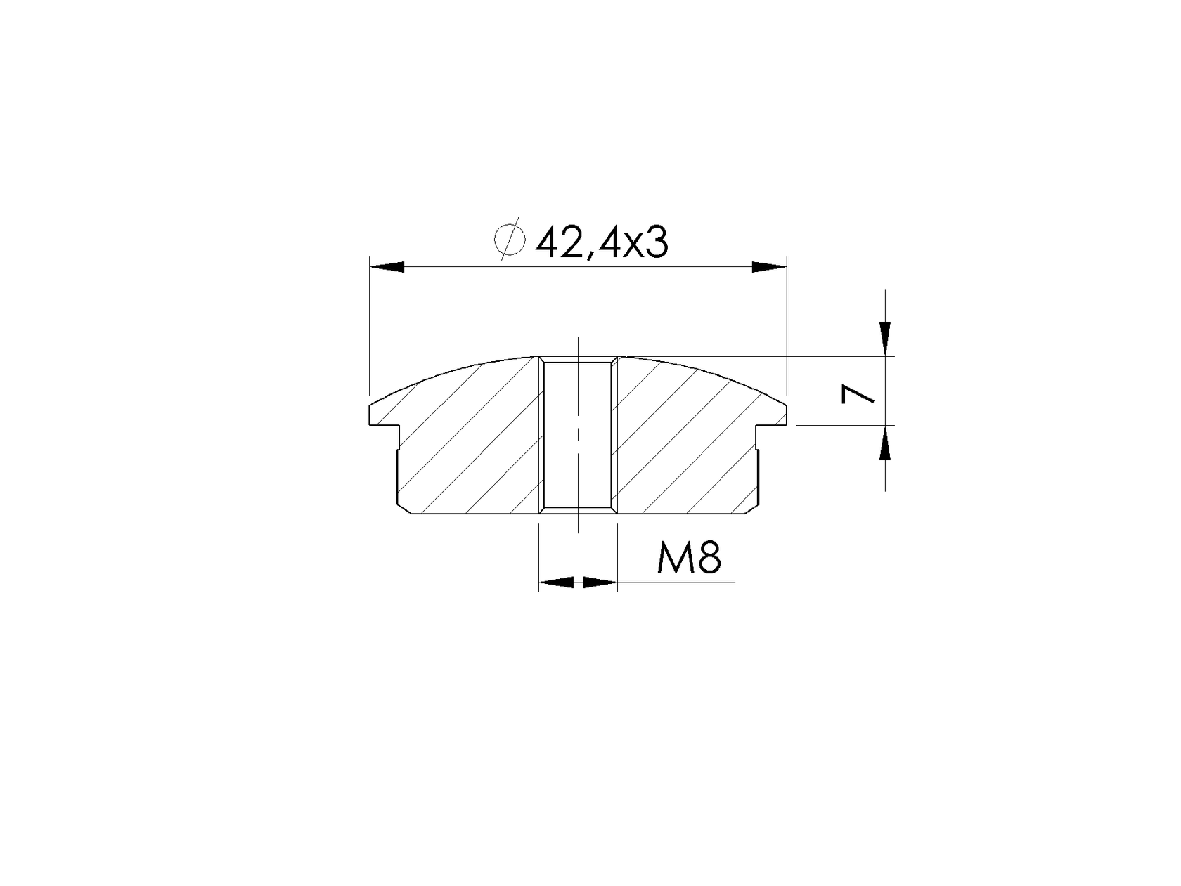 Ukončení madla, solid