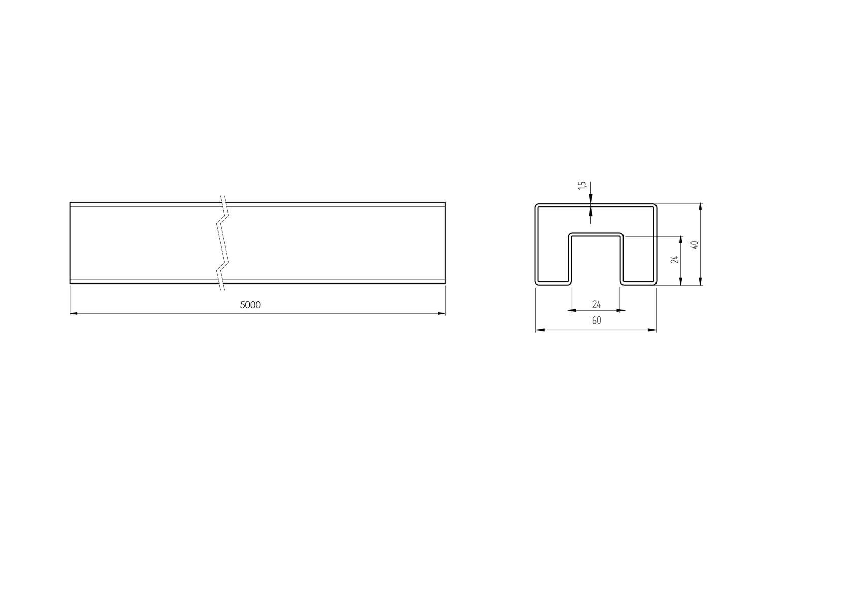 Madlo - držák skla