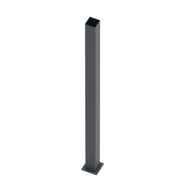 Sloup nerezový 100x100-2000 s kotevní přírubou - Antracit RAL 7016