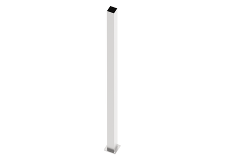 Sloup nerezový 80x80-2000, s kotevní přírubou, Natural