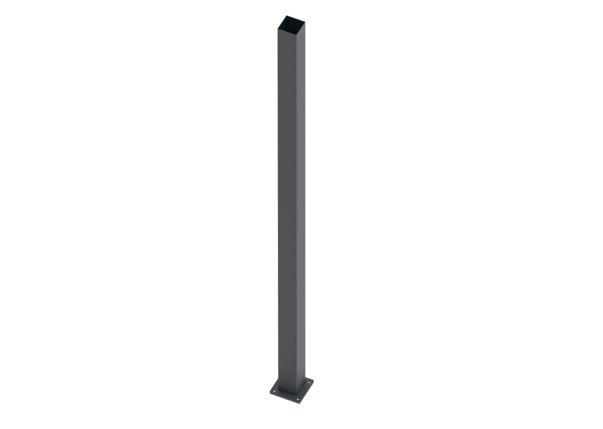 Sloup nerezový 80x80-2000, s kotevní přírubou, Antracit RAL 7016