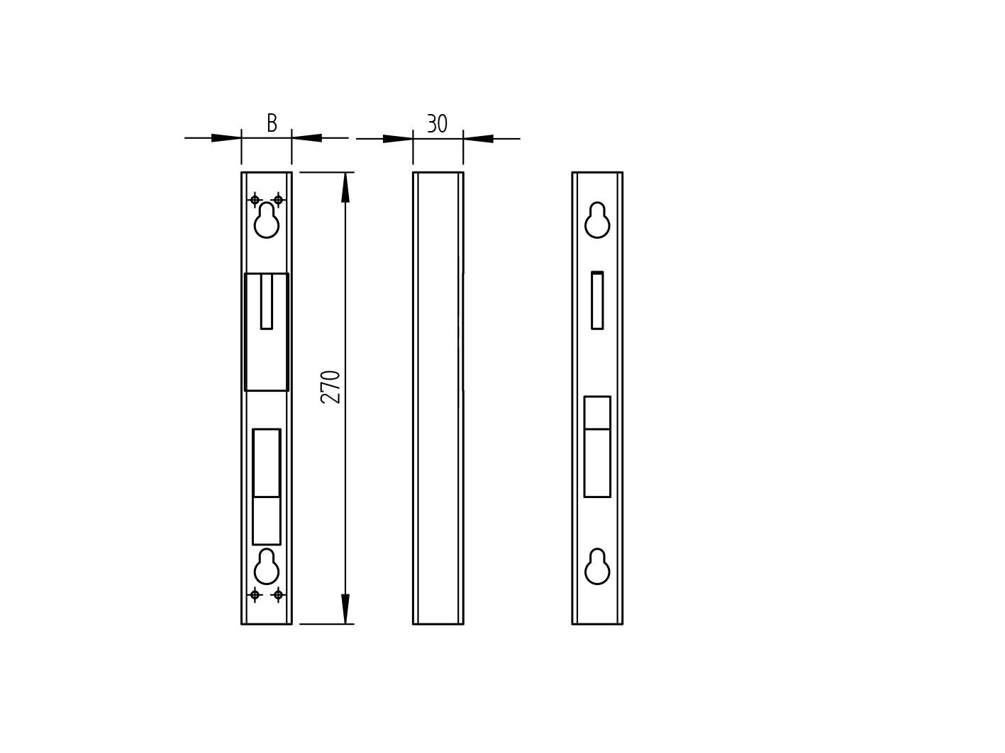 Těleso dorazu branky univerzální 30x30 30x30