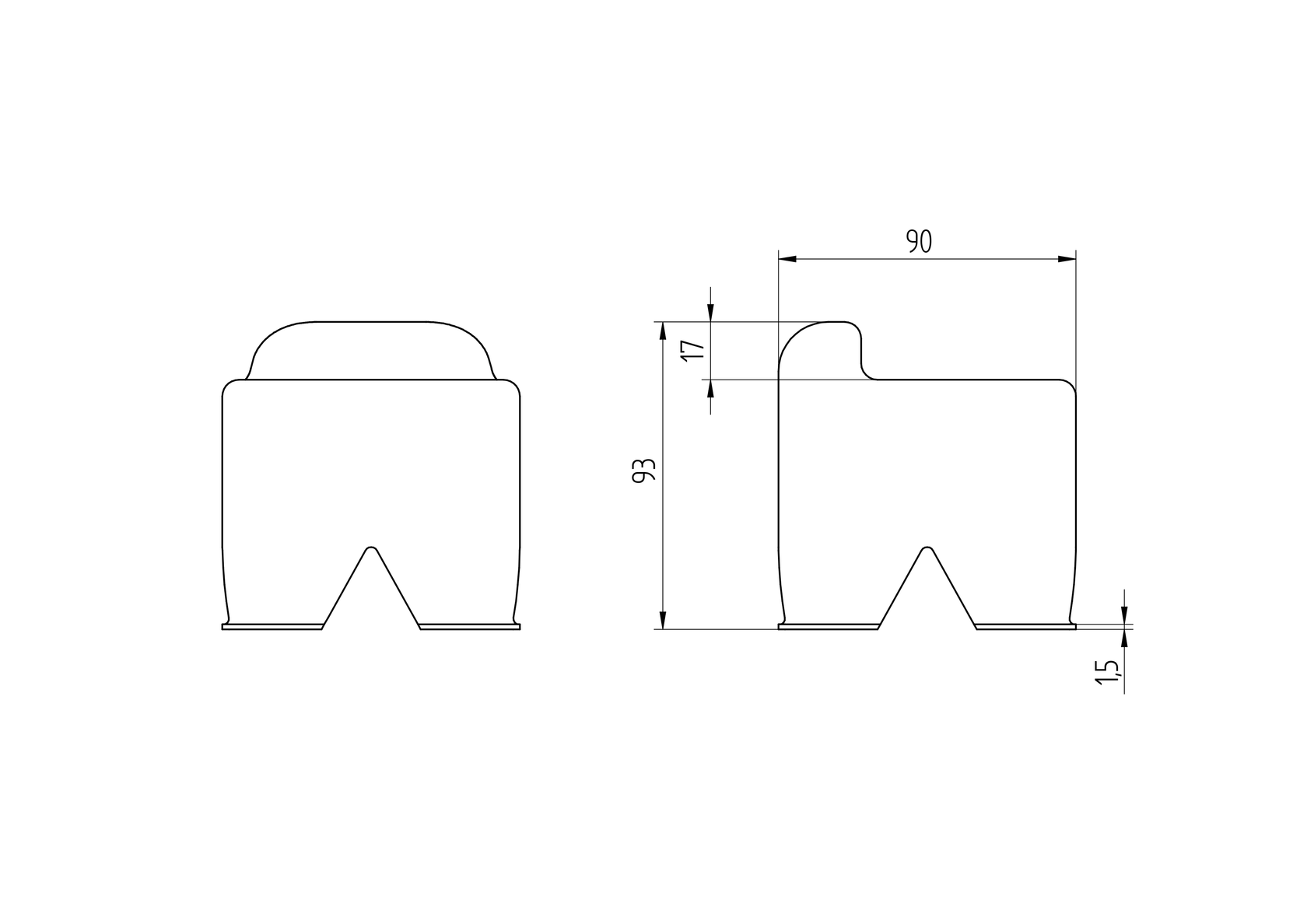 Doraz středový na zabetonování - Zn