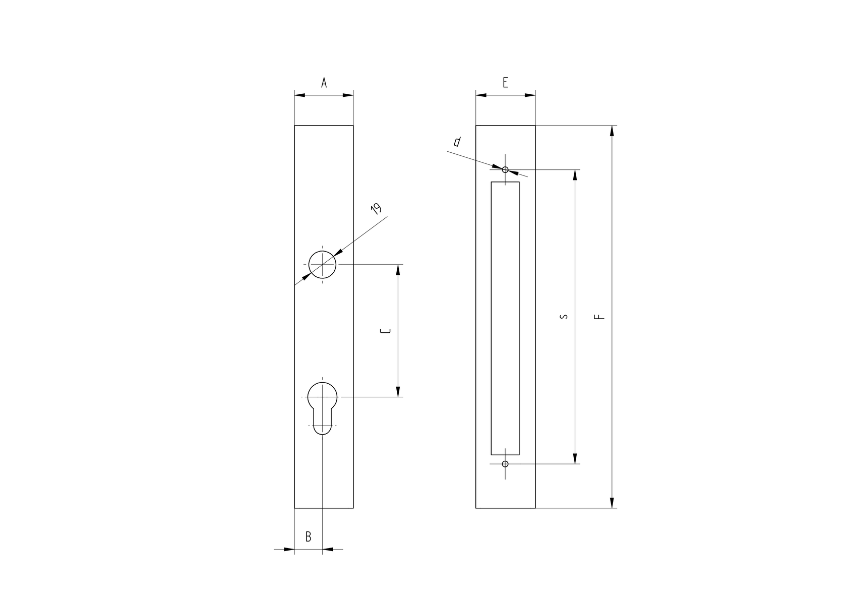 Zámková krabice k zámku B1/30-20x85, JP40x40