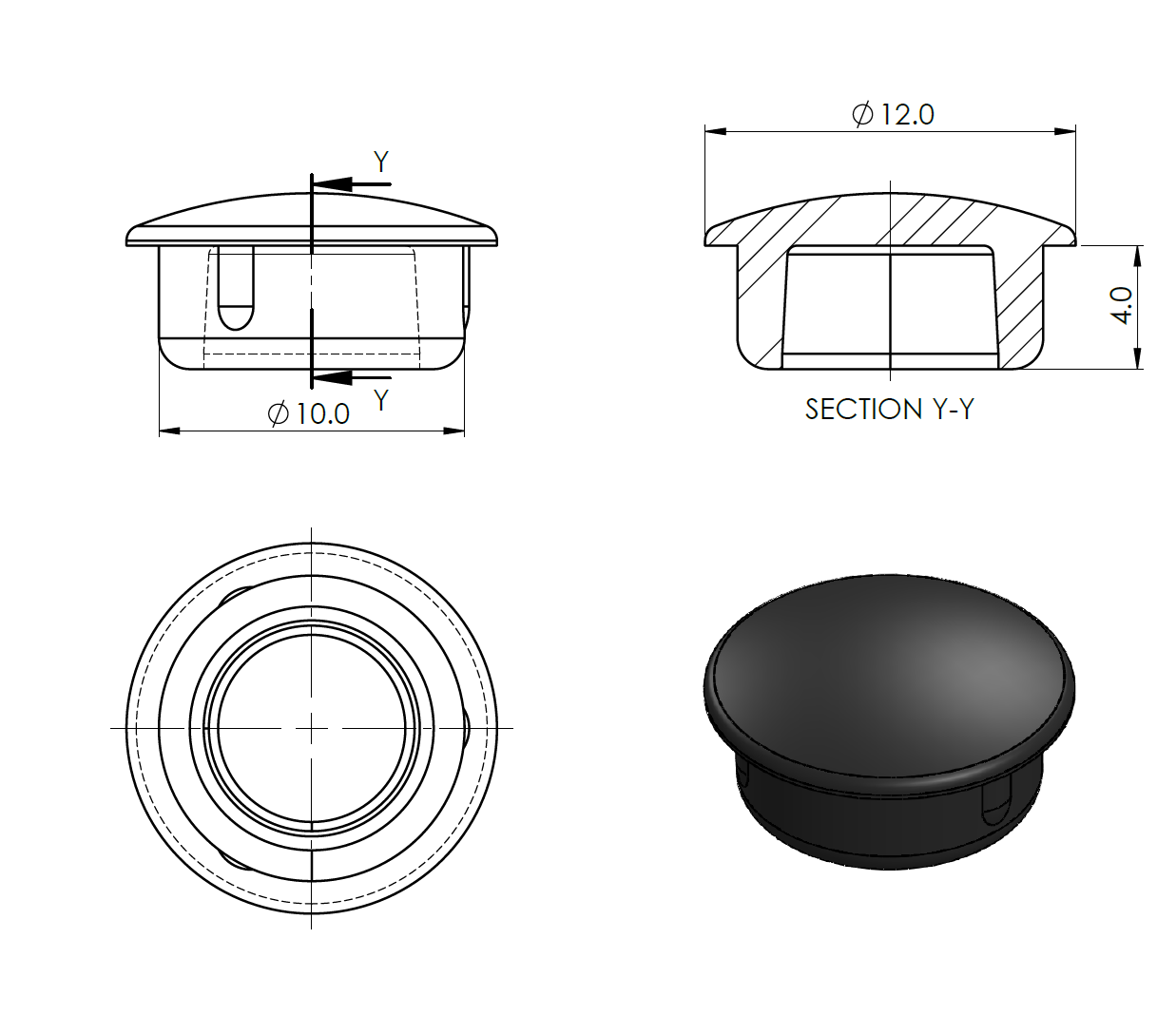 Zátka pro otvor D10mm