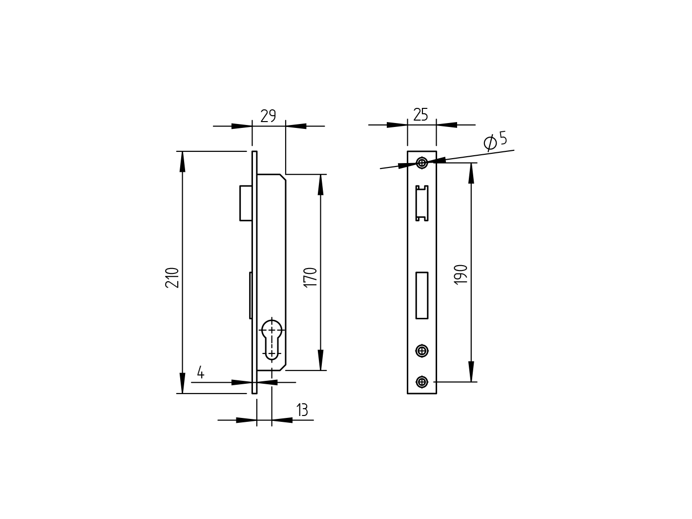 Zámek do JP profilu 30x30mm