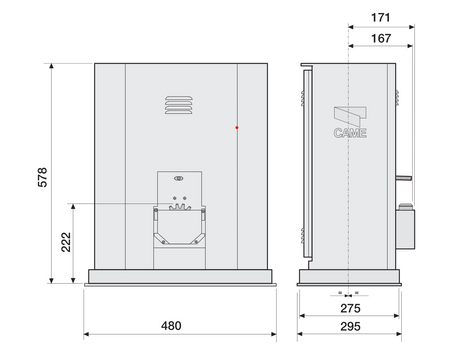 Kompl.systém CAME - posuvná brána 3500kg - 400V, m
