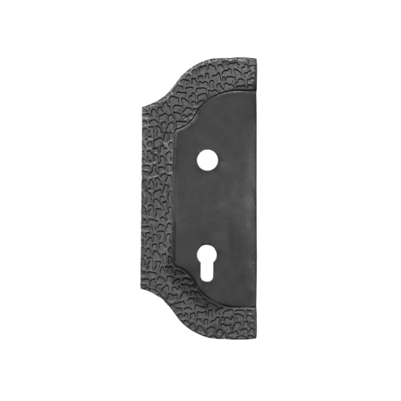 Štítek kovaný - levý, 265x107, t3, a90, D20mm