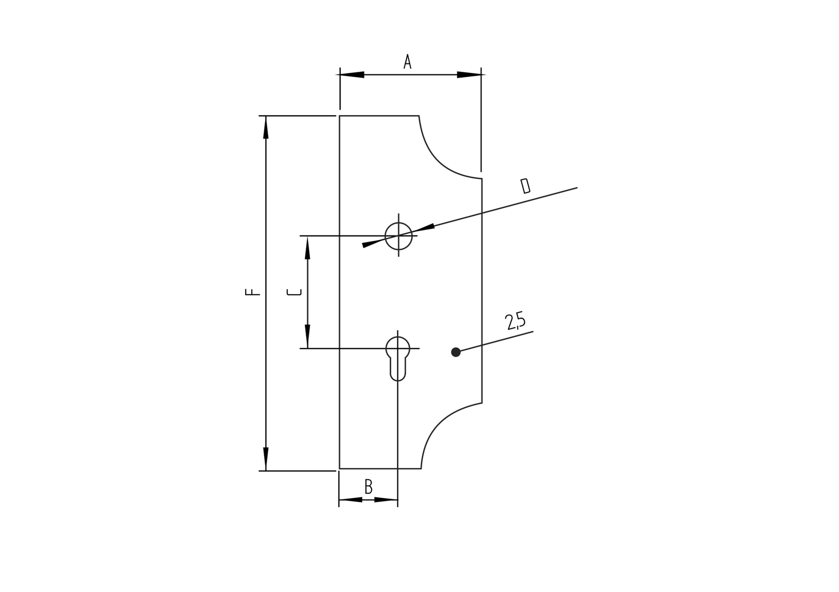 Štítek zdobený,brána 280x110, t2,5 , D20, 90mm
