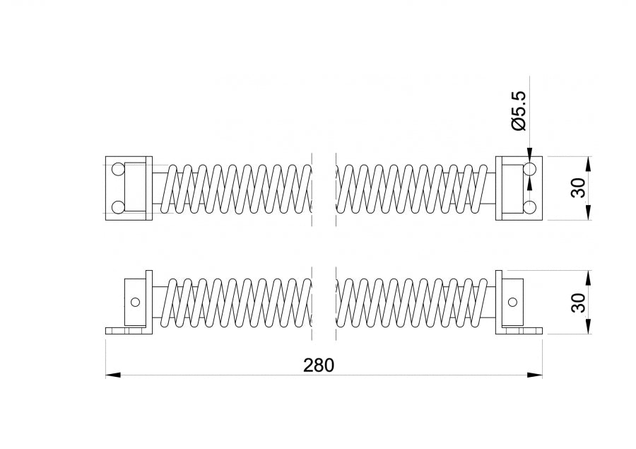 Pružinový zavírač dveří, INOX
