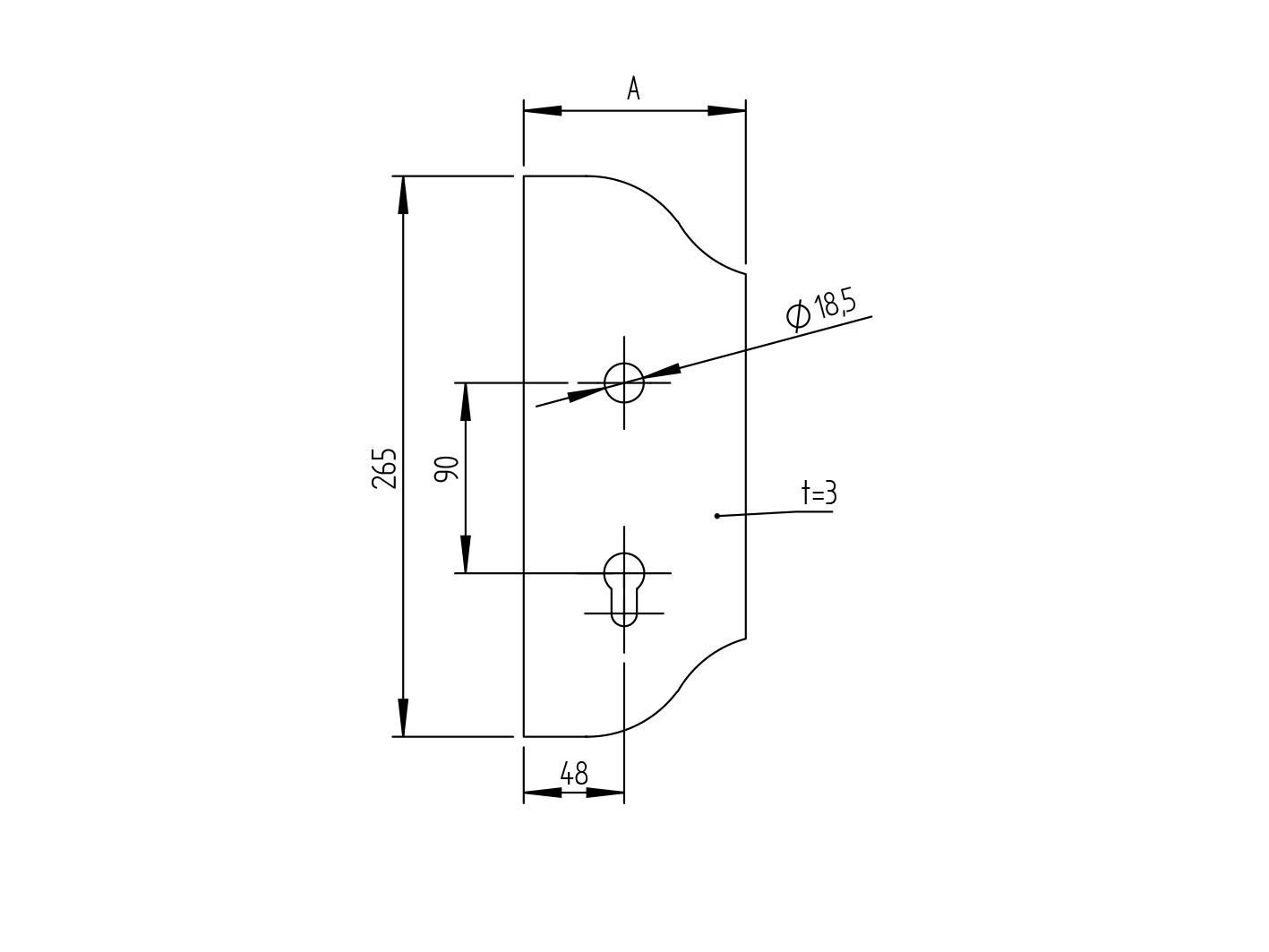 Štítek bránový zdobený 268x106, t3mm