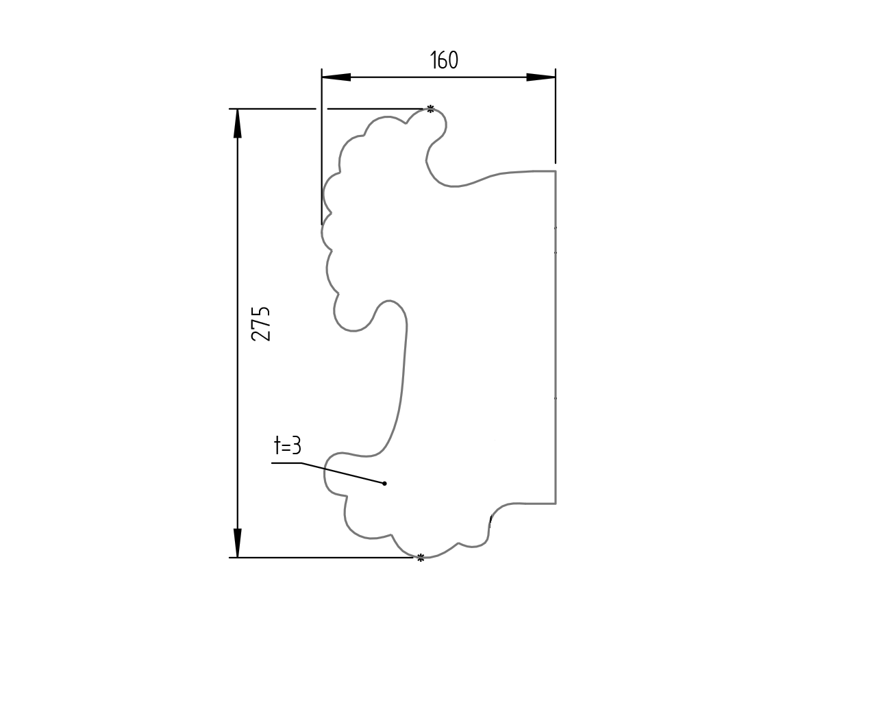 Kované polotovary 275x160, t3mm