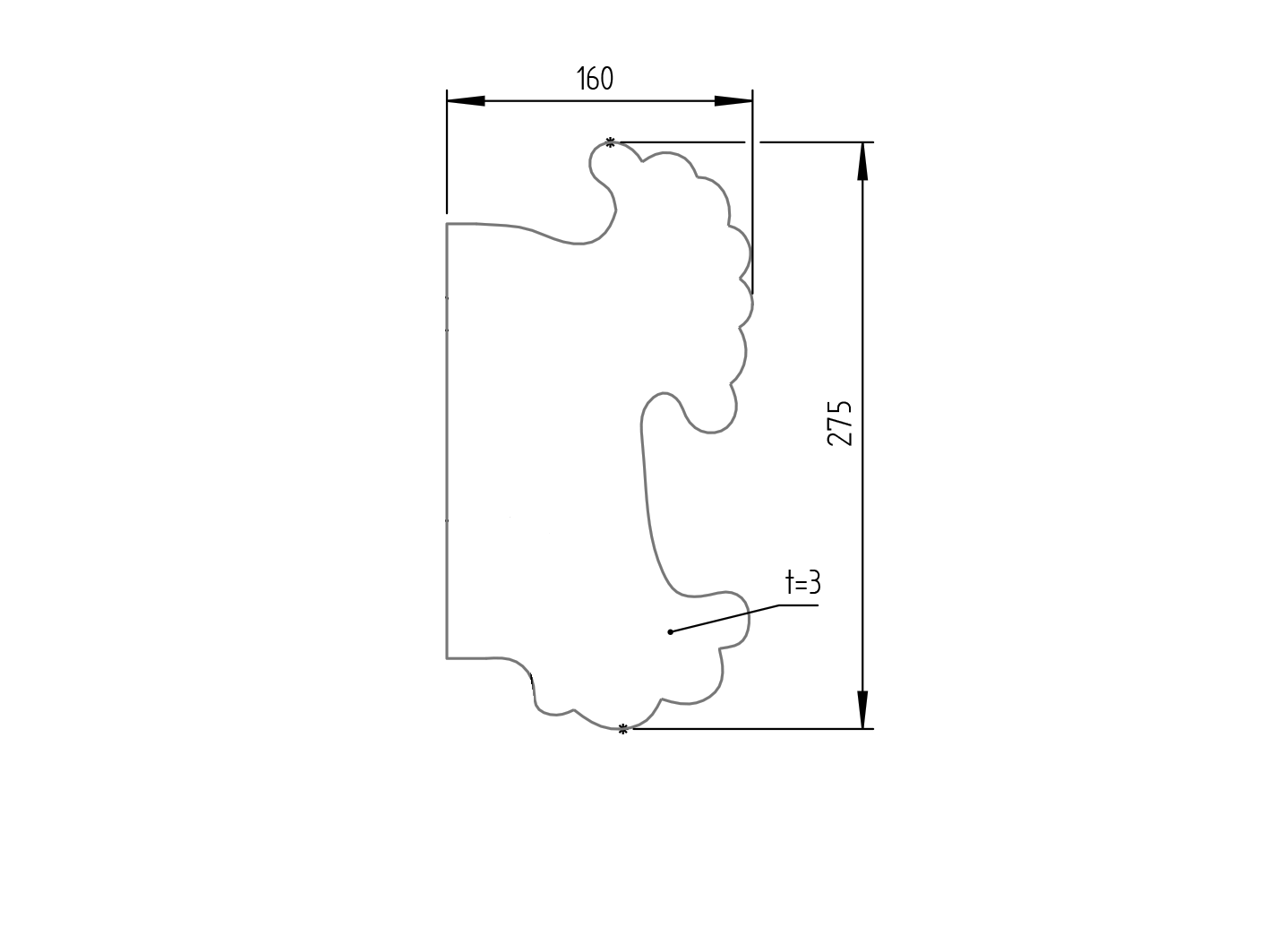 Kovaní 275x160, t3mm