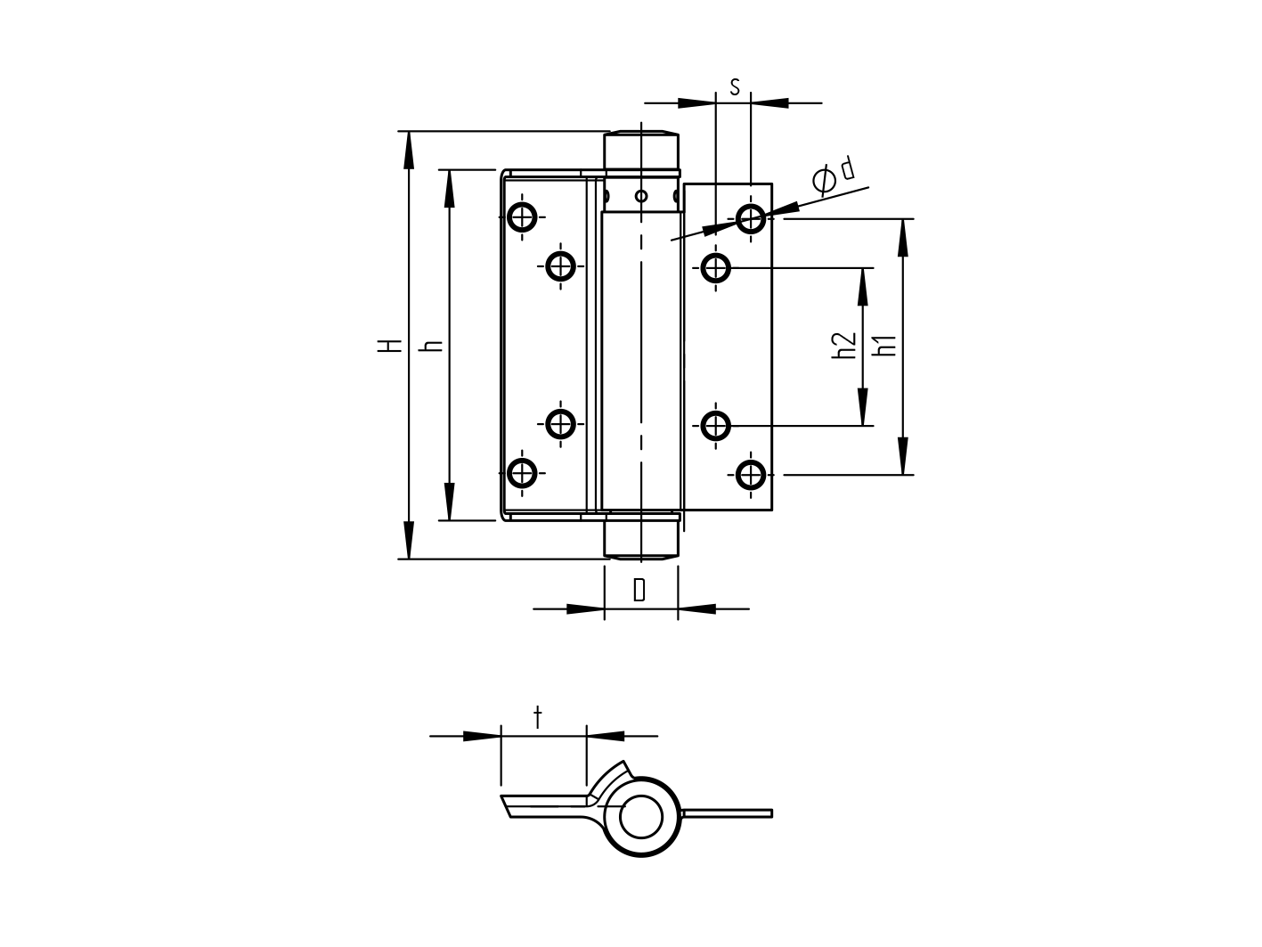 Pant pružinový jednostranný INOX, L=100mm