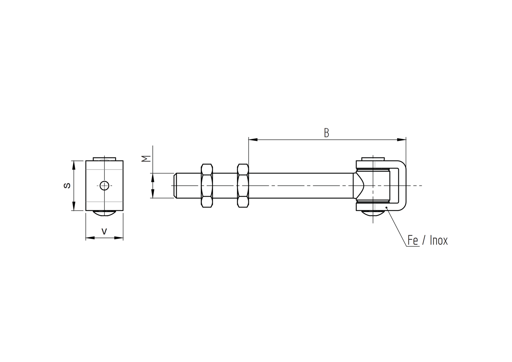 Pant nastavitelný dlouhý INOX, M16