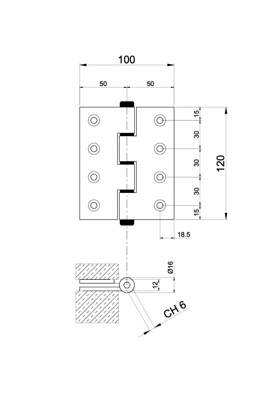 Pant pružinový jednostranný Aluminium, L=120mm
