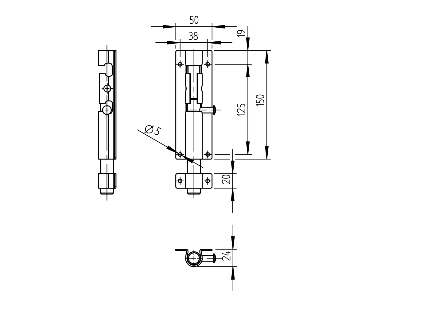 Zástrč brány-na zajištění vis. Zámkem Zn, D18, L=1
