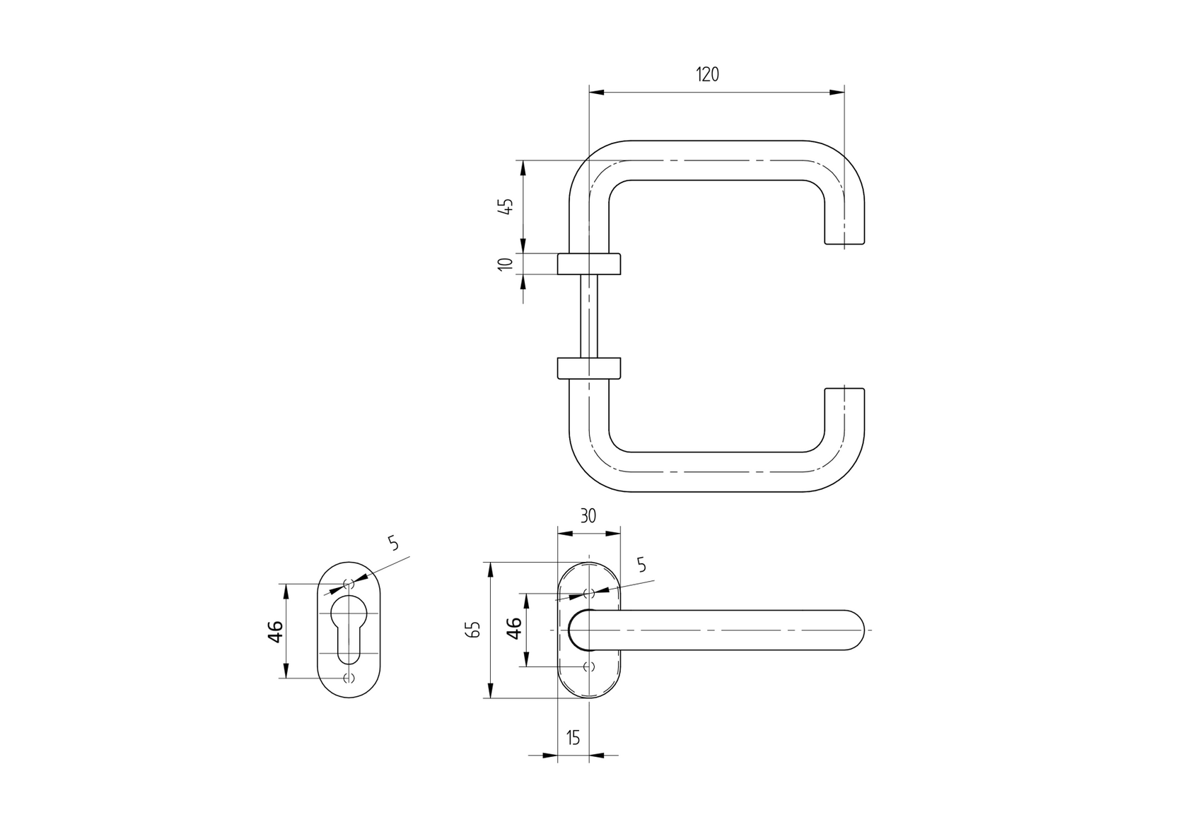Klika se štítkem NEREZ AISI 304, K320
