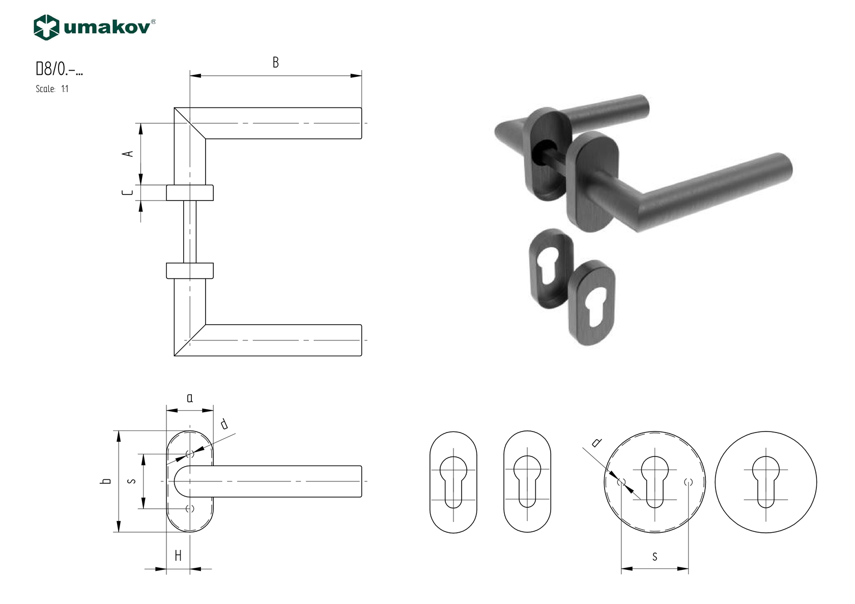 Klika se štítkem NEREZ AISI 304, K320,