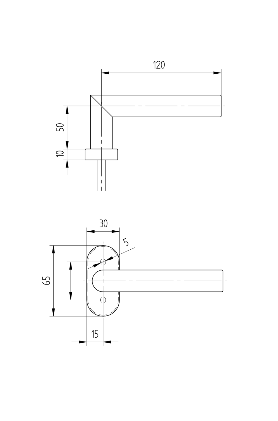 Klika se štítkem AISI 304, K320 okno