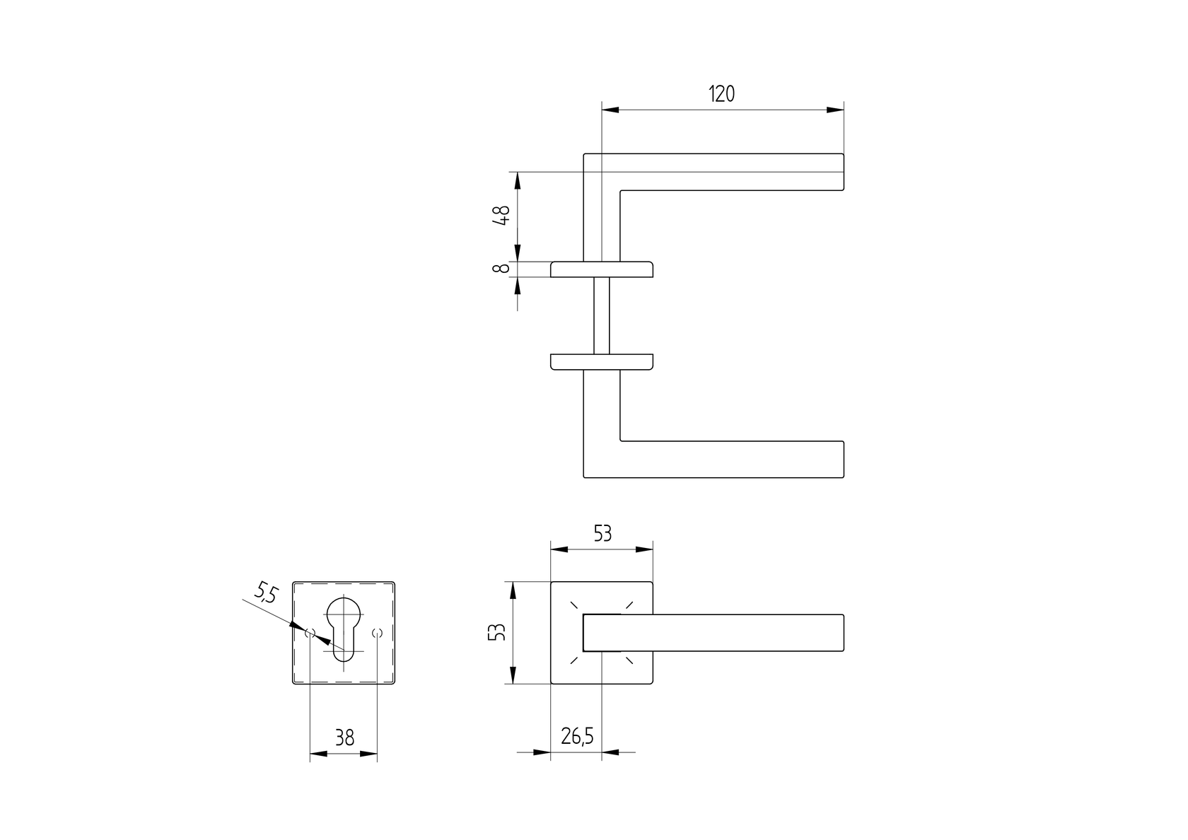 Klika se štítkem NEREZ AISI 304, K320