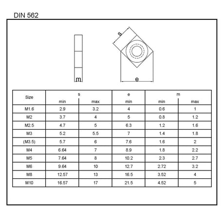 Matice čtyřhranná, nerezová
