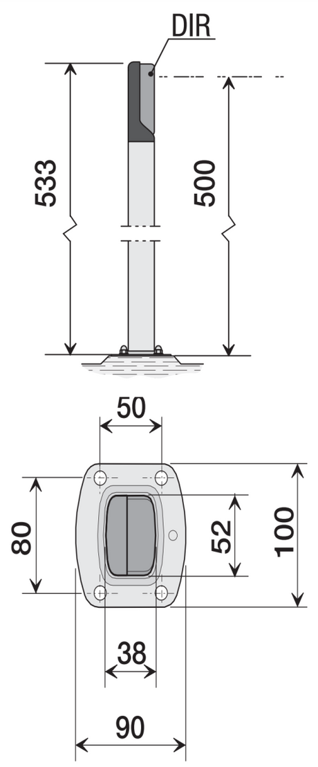 CAME DIR-L, sloupek na uchycení bezpeč. fotobuňky
