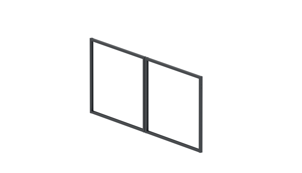 Hliníkový rám dvoukřídlé brány 3,92x1,85 m, Antracit R7016 - SET