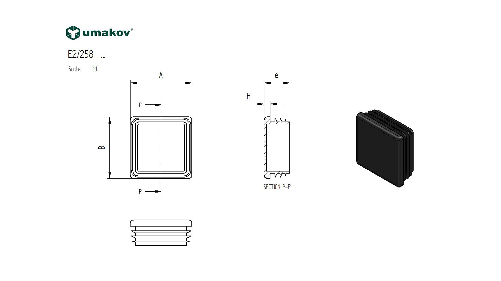 Plastová záslepka 60x60mm-PVC