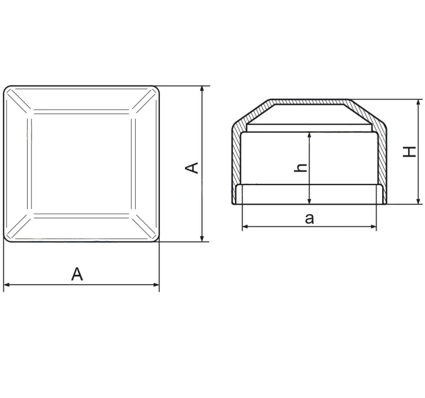 Krytka na sloupek 70x70mm-PVC