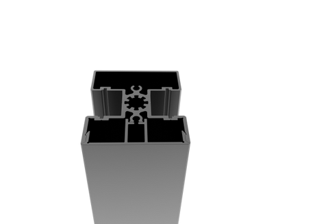 Sada hliníkového sloupku 50x60 a krytky - 1500mm R7016