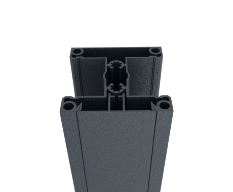 Sada hliníkového sloupku 70x70 a krycí lišty - 6000mm R7016