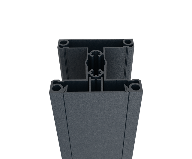 Sada hliníkového sloupku 70x70 a krycí lišty - 6000mm R7016