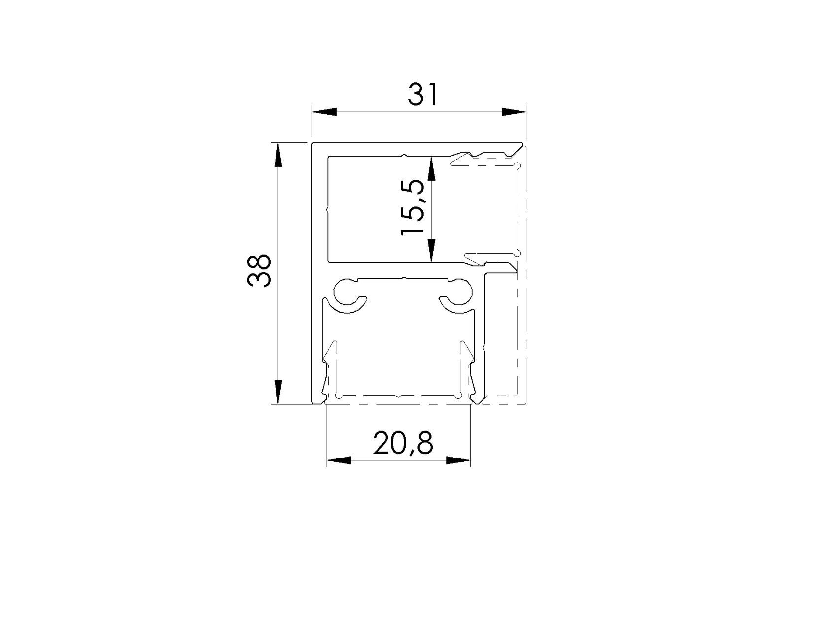 Hliníkový plotový adaptér pro výplně 20 - 6000mm