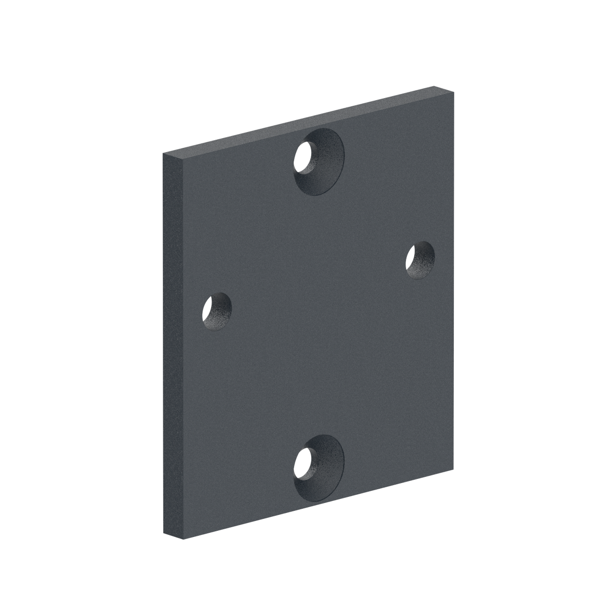 Aluminium Anchor Plate for Profile/Post 56x60, Side Mounting - Anthracite RAL 7016
