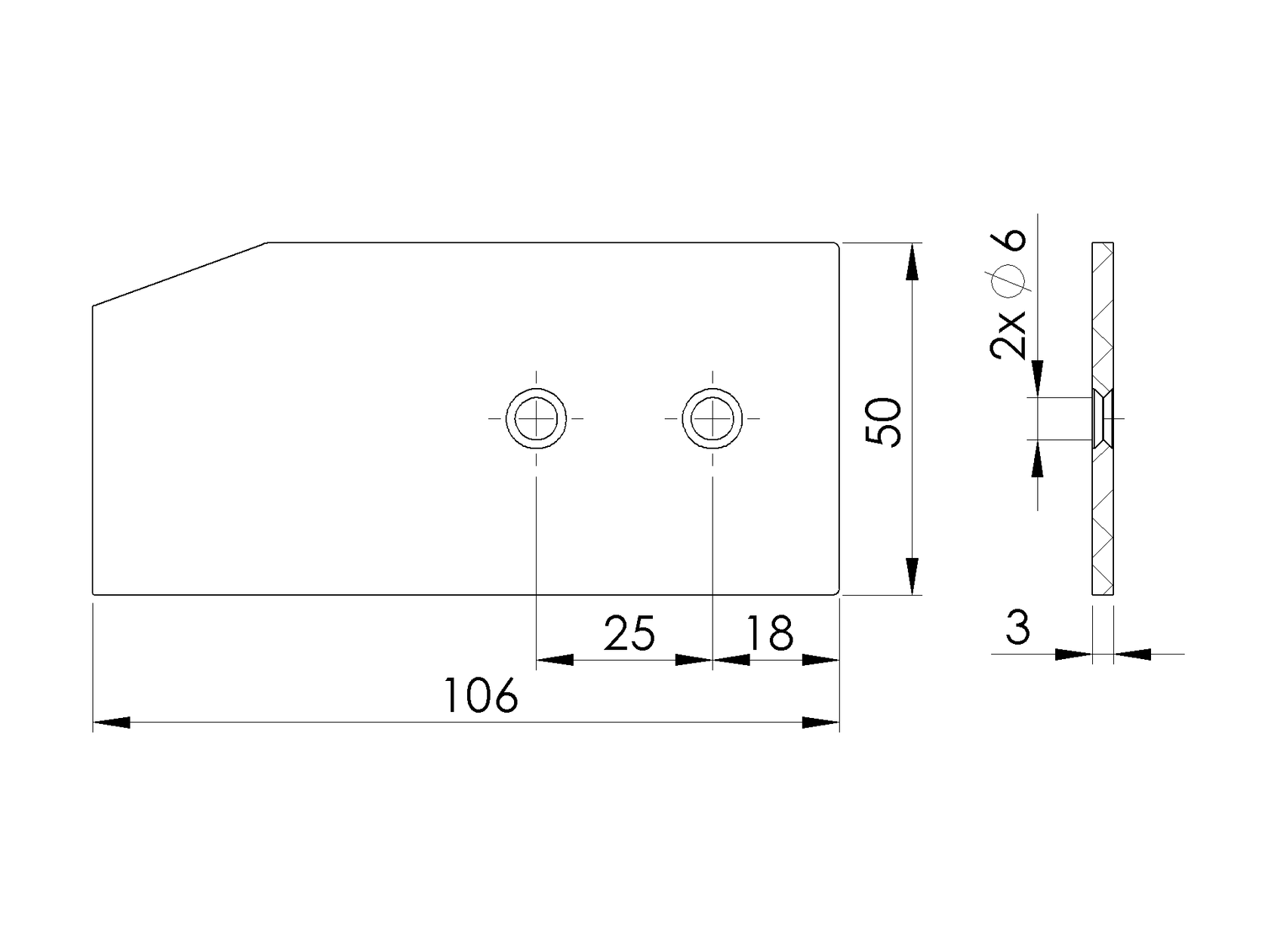 Hliníková krytka vodicích profilů posuvné brány 105x50 R7016