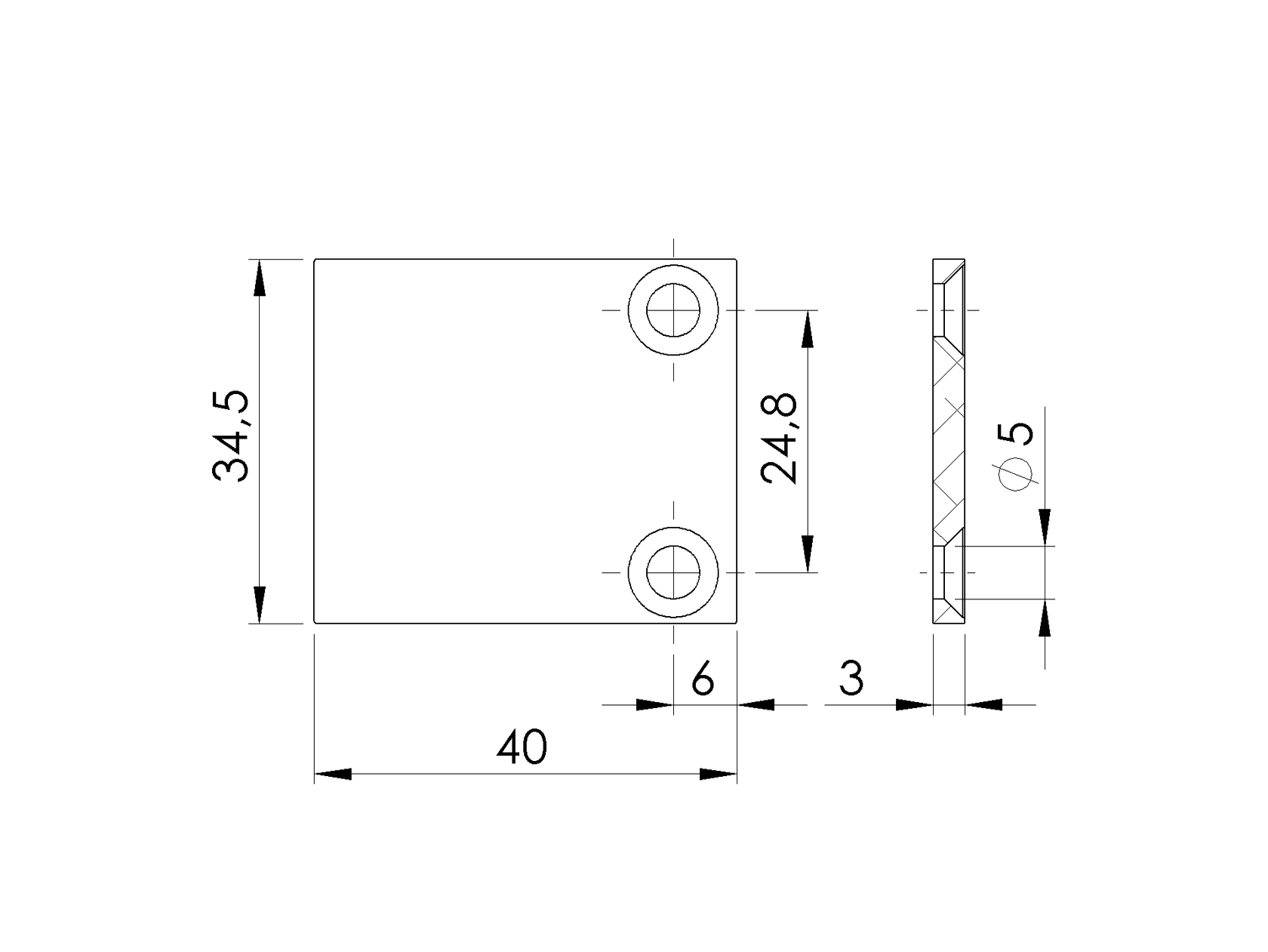 Hliníková krytka adaptéru pro 20mm laty R7016
