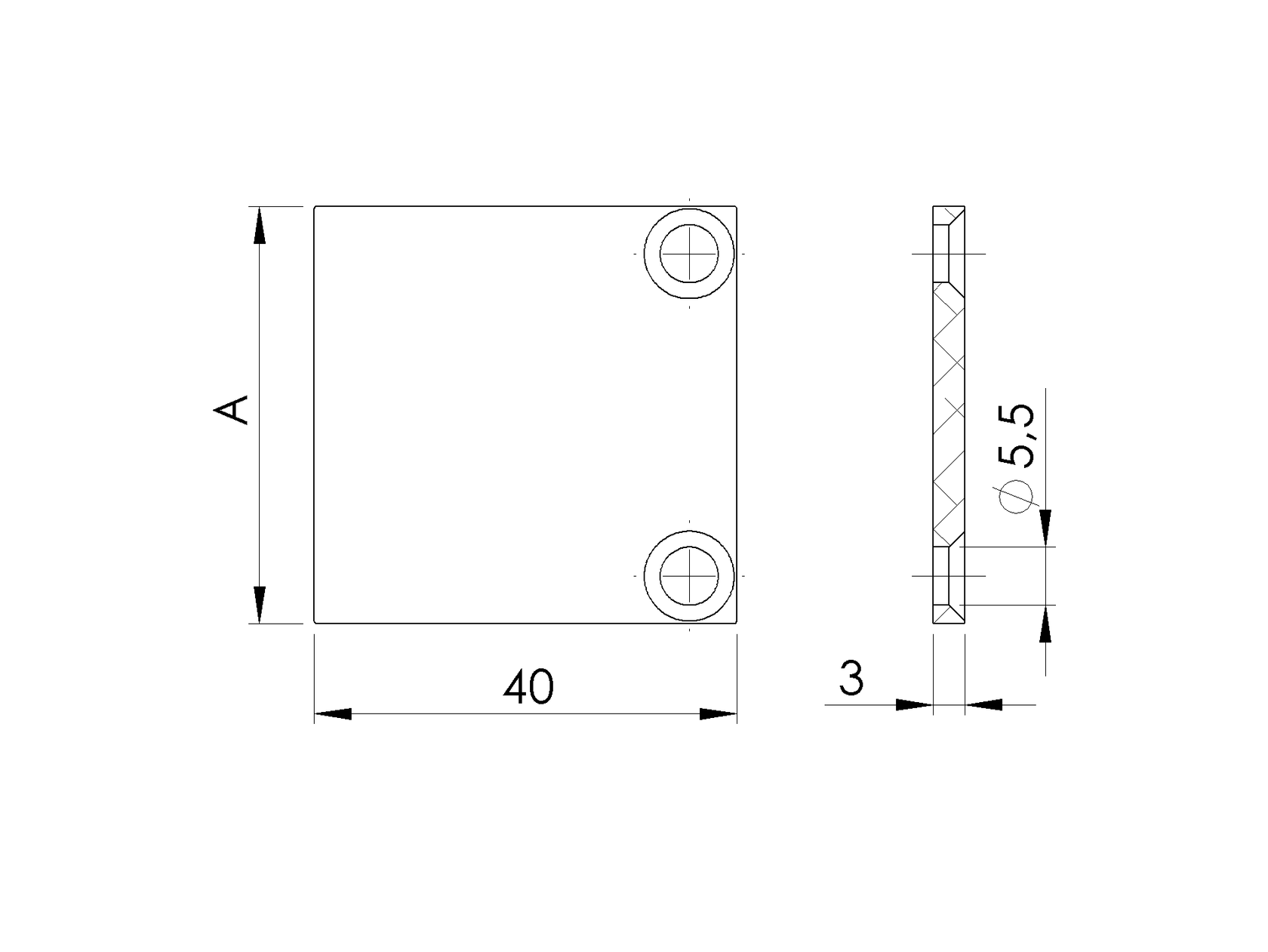 Hliníková krytka adaptéru pro latě 20-26mm R7016