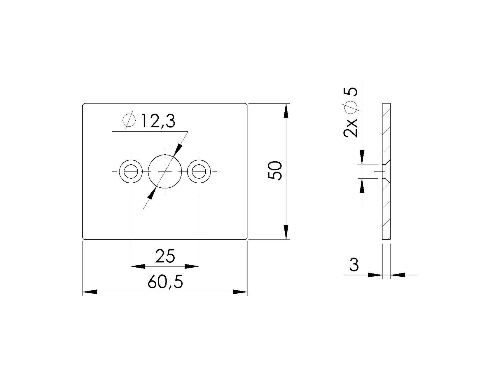 Držák pantu pro rámový profil 50x60 R7016