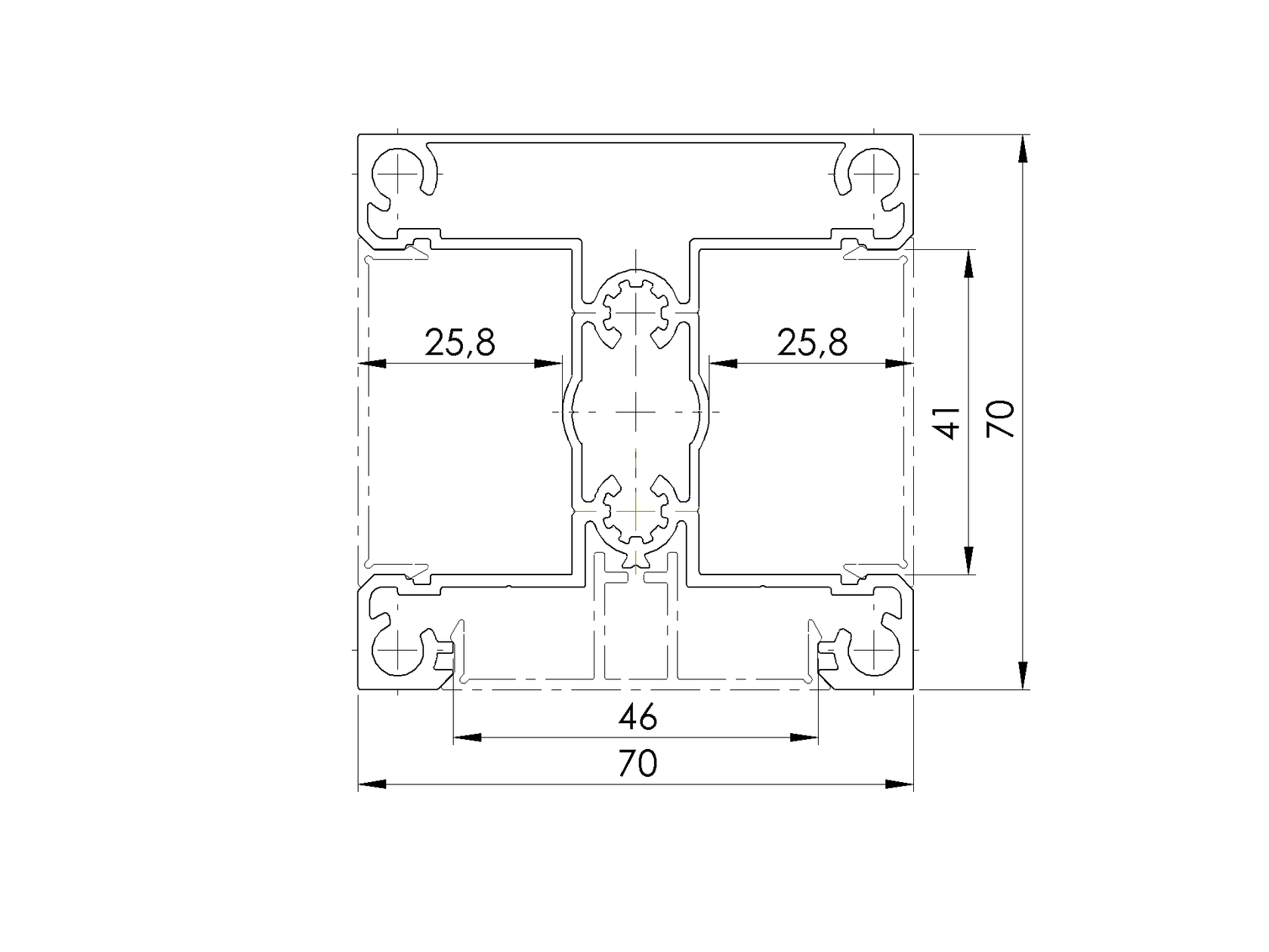 Hliníkový plotový sloupek 70x70 pro lamelové výplně - 6000mm R7016