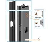 Sada hliníkového sloupku 50x60 a krytky pro zámkovou část - 1850mm R70