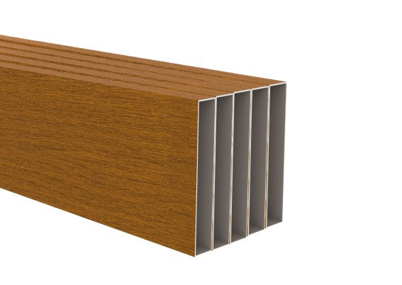 Aluminum fence infill 20x120x1,4 - 5x 6.0 m - wood decor GOLDEN OAK W03