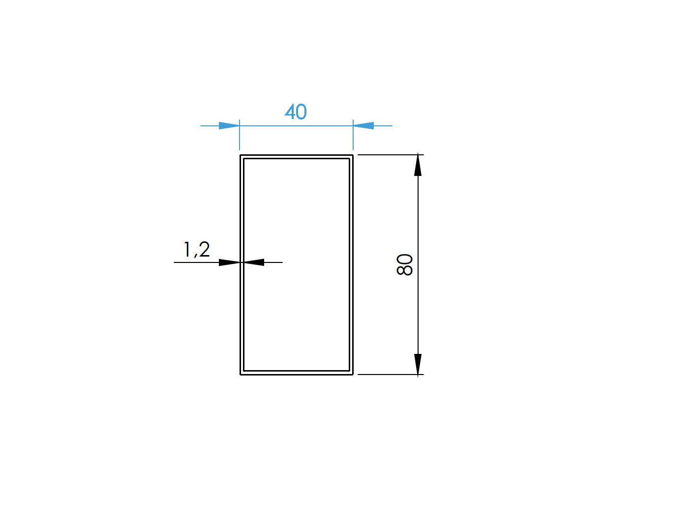 Hliníková plotová výplň 20x100x1,2-6000mm